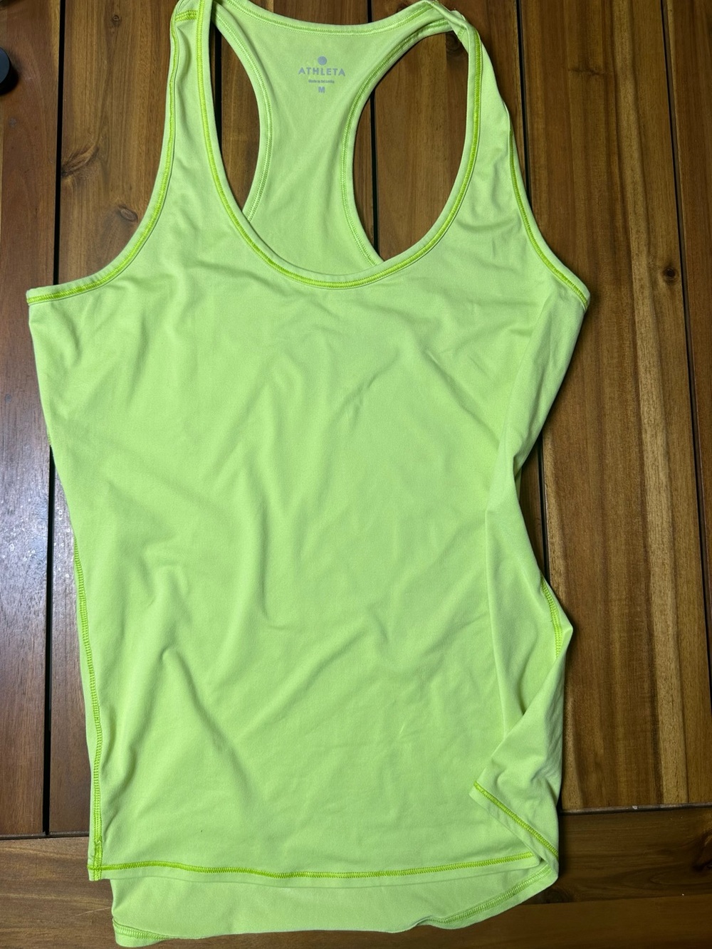 Athleta Neon Yellow Racerback Performance Tank
